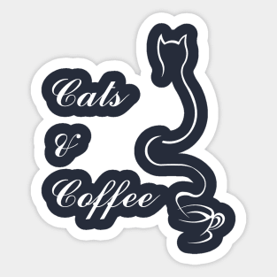 Cute Cats and Coffee Sticker